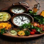 8時間以内の食事が脳を研ぎ澄ます。30-50代から始める「時間制限食」の認知保護効果と科学 realistic-photo-of-a-clock-and-healthy-mediterranean-meal.jpg